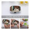 Square Pill Box The Kitten Sleeps on The Bookshelf Pill Case 2 Compartment Medicine Pill Organizer for Purse & Pocket Portable Travel Pillbox Medicine Vitamin Cod Liver Oil Storage Box Organizer view 3