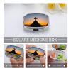 Square Pill Box The Cross Under The Sunset Pill Case 2 Compartment Medicine Pill Organizer for Purse & Pocket Portable Travel Pillbox Medicine Vitamin Cod Liver Oil Storage Box Organizer view 3