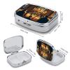 Square Pill Box The Flickering Candlelight in The Church Pill Case 2 Compartment Medicine Pill Organizer for Purse & Pocket Portable Travel Pillbox Medicine Vitamin Cod Liver Oil Storage Box Organizer view 2