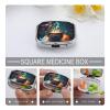 Square Pill Box The Crucible is Emitting Blue Smoke Pill Case 2 Compartment Medicine Pill Organizer for Purse & Pocket Portable Travel Pillbox Medicine Vitamin Cod Liver Oil Storage Box Organizer view 3