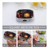 Square Pill Box The Fire Burns Brightly on Christmas Eve Pill Case 2 Compartment Medicine Pill Organizer for Purse & Pocket Portable Travel Pillbox Medicine Vitamin Cod Liver Oil Storage Box Organizer view 3