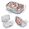 Square Pill Box Christmas Dog Party Pill Case 2 Compartment Medicine Pill Organizer for Purse & Pocket Portable Travel Pillbox Medicine Vitamin Cod Liver Oil Storage Box Organizer view 2