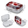 Square Pill Box White Snowflake Red Christmas Hat Pill Case 2 Compartment Medicine Pill Organizer for Purse & Pocket Portable Travel Pillbox Medicine Vitamin Cod Liver Oil Storage Box Organizer view 2