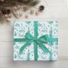 Personalized Preppy Christmas Wrapping Paper Chinoiserie Mint Green Holiday Gift Wrap Name Turquoise Christmas Wrapping Roll view 2