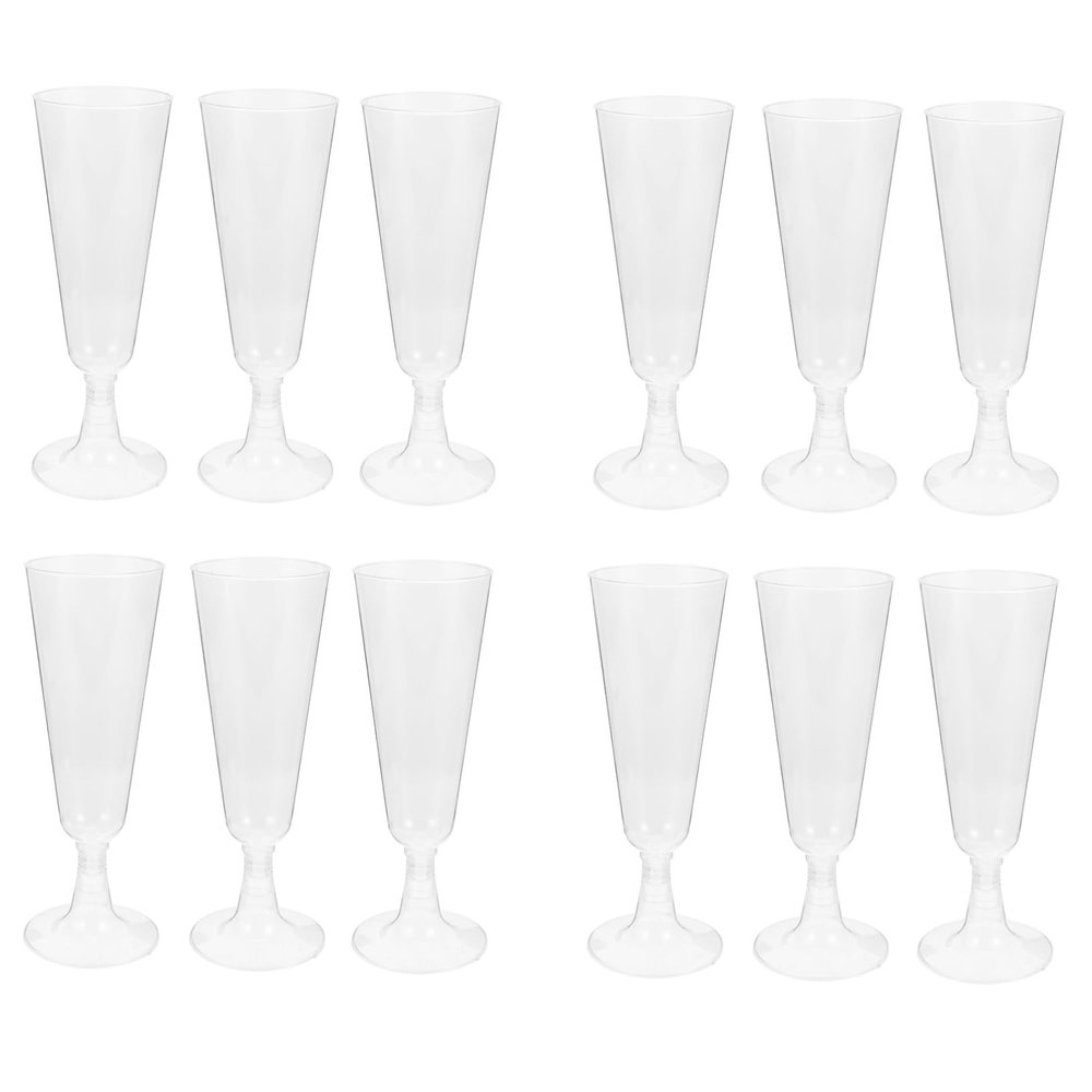 GRIRIW 12 Pack Disposable Transparent Glasses Bulk Stemless Wine Glasses for Party