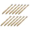 NOLITOY 12pcs Reusable Bamboo Tongue Cleaners Oral Care Tools for Tongue Coating Removal and Fresh Breath Light Brown Soft Bristles view 1