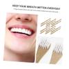 NOLITOY 12pcs Reusable Bamboo Tongue Cleaners Oral Care Tools for Tongue Coating Removal and Fresh Breath Light Brown Soft Bristles view 3