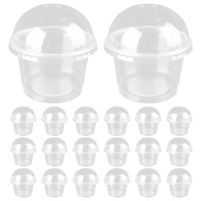 IWOWHERO 20pcs Dessert Cups with Lids Thick Material Smooth Surface Easy to Store Ideal for Parties Daily Use