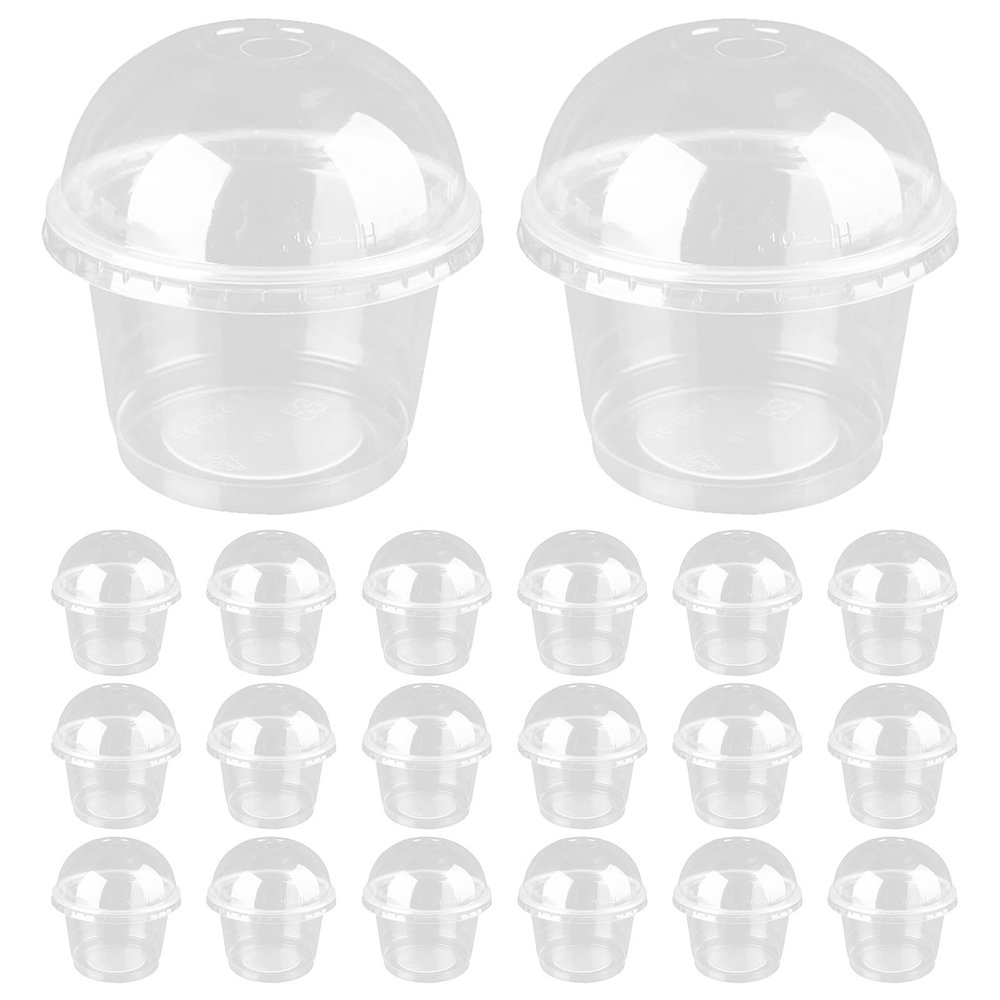 IWOWHERO 20pcs Dessert Cups with Lids Thick Material Smooth Surface Easy to Store Ideal for Parties Daily Use