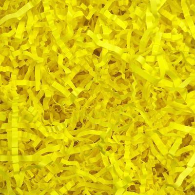 2LB Fluorescent Yellow Crinkle Cut Paper Shred Filler, Paper Shreds for Basket Fillers, Birthday, Gift Wrapping, Anniversary, Wedding, Halloween, Thanksgiving, Christmas Gift Decor Party Filler