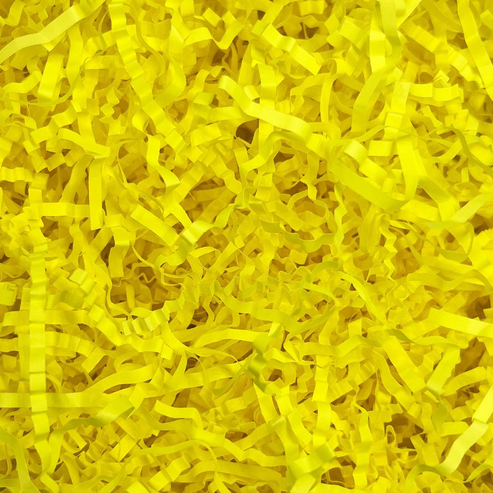 2LB Fluorescent Yellow Crinkle Cut Paper Shred Filler, Paper Shreds for Basket Fillers, Birthday, Gift Wrapping, Anniversary, Wedding, Halloween, Thanksgiving, Christmas Gift Decor Party Filler