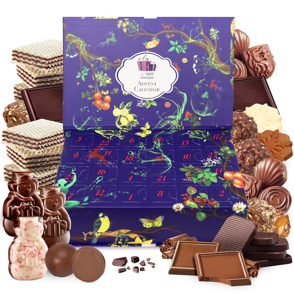 Assorted Chocolate Advent Calendar (Countdown to Christmas Calendar), Selection of 24 Delightful Chocolates, Christmas Gift Idea for Men, Women, Friends, Family, Coworkers