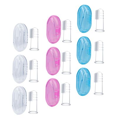 Anneome 9pcs Toothbrush for Boys and Girls Boy Girl Silicone Finger Brush Gentle Oral Cleaning Brush for Newborns Toddlers
