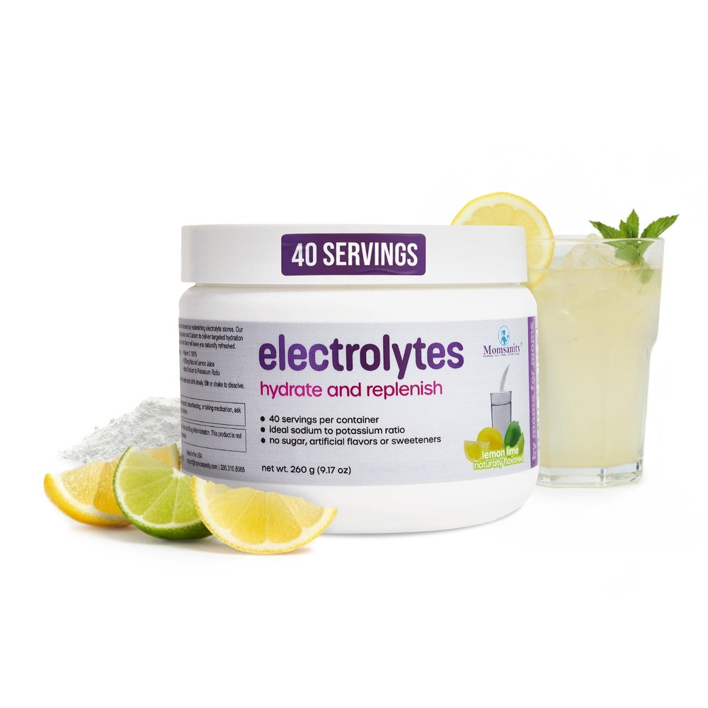 BCAA Pre Workout Powder for Moms | Naturally Sweetened with Stevia, Erythritol, & Monk Fruit to Help Build Energy Pre & Post Workout | 3:1:1 ratio of Amino Acids | 40 Servings (Electrolytes Lemon)