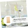 TOBBOMEY 100pcs Disposable Party Drinking Straws Wheat Straws Eco-friendly Safe for Boys and Girls view 4