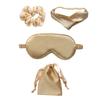 1set Artificial Silk Sleeping Mask Set Eye Mask Hair Tie Hairband Storage Bag Comfortable Sleep Eye Cover for Travel Relaxation and Fatigue Relief view 1