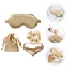 1set Artificial Silk Sleeping Mask Set Eye Mask Hair Tie Hairband Storage Bag Comfortable Sleep Eye Cover for Travel Relaxation and Fatigue Relief view 3
