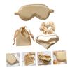 1set Artificial Silk Sleeping Mask Set Eye Mask Hair Tie Hairband Storage Bag Comfortable Sleep Eye Cover for Travel Relaxation and Fatigue Relief view 4