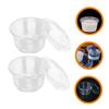 JECOMPRIS 50pcs Plastic Pudding Cups Lids Disposable Dessert Bowls Cream for Yogurt Treats view 2