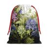 FJRFGbkJKN Christmas Gift Bag Christmas Burlap Gift Bag Floral Swirls Ivy Drawstring Gift Bag Christmas Linen Bag Gift Drawstring Bag Party Favors Bags Wrapping Bags for Party Supplies view 1