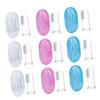 FRCOLOR 9pcs Boy Girl Finger Toothbrush Silicone Boys and Girls Toothbrush Oral Cleaning Brush Gentle for Years Old Travel Storage Boxes view 1