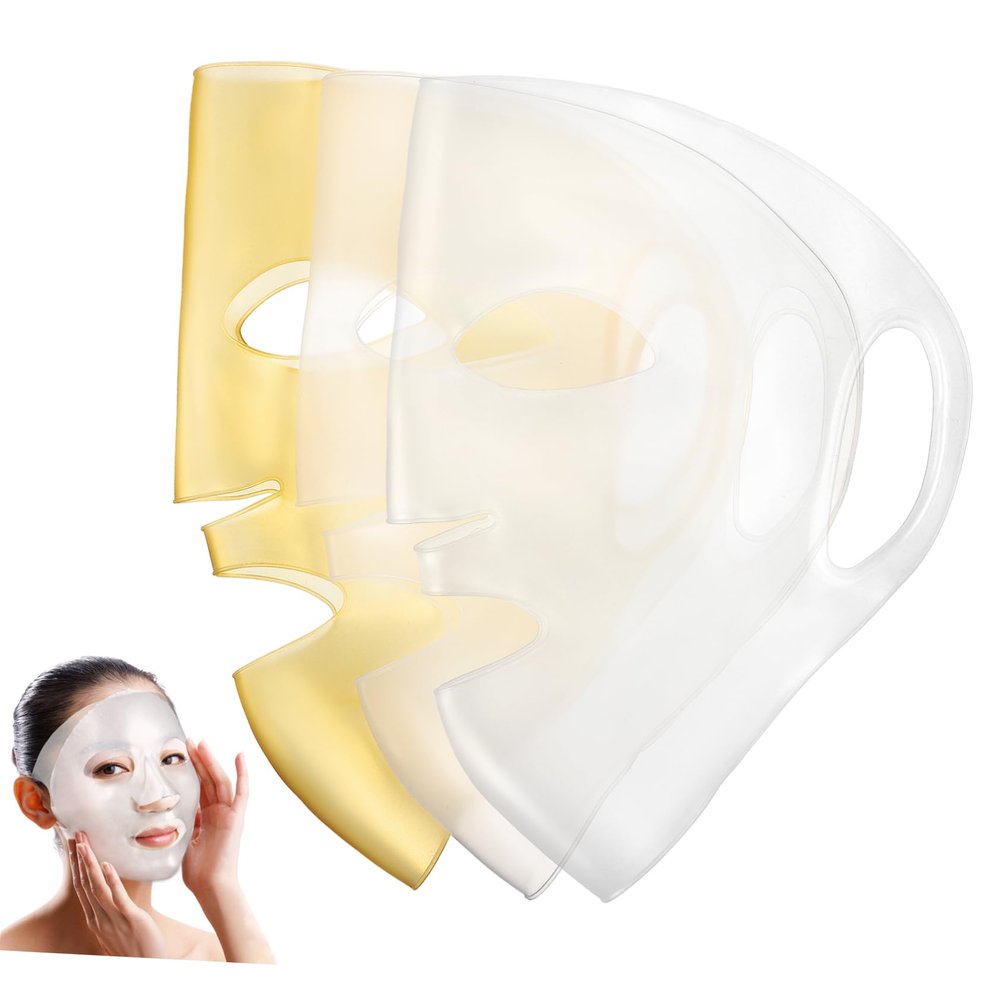 IWOWHERO 3pcs Silicone Mask Covers Facial Mask Covers Beauty Tools Moisturizing Steam