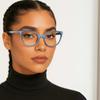 2SeeLife Narrow Cat Eye Reading Glasses for Women SmallMedium Fit, Sturdy Frame, Spring Hinges, Stylish Cateye Readers, Pacific Blue, +1.50 view 3