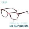 2SeeLife Narrow Cat Eye Reading Glasses for Women SmallMedium Fit, Sturdy Frame, Spring Hinges, Stylish Cateye Readers, Pink, +1.25 view 2