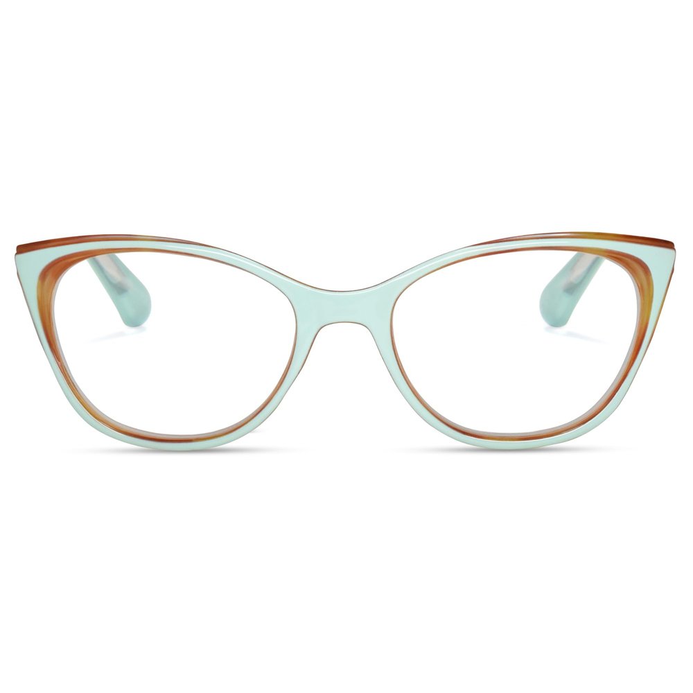 2SeeLife Narrow Cat Eye Reading Glasses for Women SmallMedium Fit, Sturdy Frame, Spring Hinges, Stylish Cateye Readers, Pastel Blue, +1.25