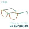 2SeeLife Narrow Cat Eye Reading Glasses for Women SmallMedium Fit, Sturdy Frame, Spring Hinges, Stylish Cateye Readers, Pastel Blue, +1.25 view 2