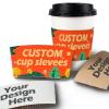 1000 Pcs Custom Corrugated Paper Coffee Cup Sleeves For 12oz-20oz Cups,Personalized Cup Sleeve For Your Brand/Bussiness With Any Logo/Image/Text,Kraft/White Paper view 1