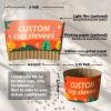 1000 Pcs Custom Corrugated Paper Coffee Cup Sleeves For 12oz-20oz Cups,Personalized Cup Sleeve For Your Brand/Bussiness With Any Logo/Image/Text,Kraft/White Paper view 2