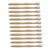 TOBBOMEY 12pcs Bamboo Tongue Cleaners Eco-friendly Tongue Scrapers for Fresh Breath for Adults Biodegradable Design Light Brown view 1
