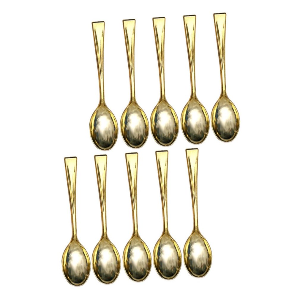Hoement 48pcs Mini Dessert Spoons Disposable Plastic Cake Spoons for Parties Weddings and Birthdays Smooth Edges for Safe Use for Appetizers and Desserts