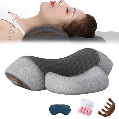 Bulnire Cervicale Pillow,Massaggiatore for il collo 3 in 1, Deep Massage and Relaxation, with Heat, Neck Stretcher Massage Relaxer (Grey)