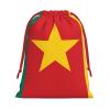 YILEQUAN Christmas Burlap Gift Bags with Drawstrings, Flag of Cameroon - Christmas Treat Candy Bags for Holiday Party Wrapping Xmas Present - Large view 1