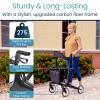 Vive Lightweight Rollator Walker with Seat - Carbon Fiber Frame for Seniors view 4