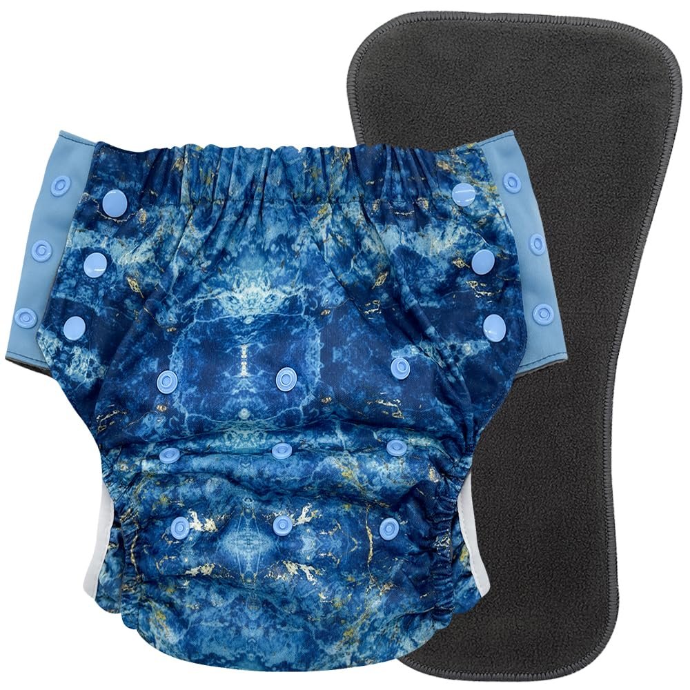 EcoAble Big Kids Pull-On Cloth Diaper, Age 616 | Reusable Potty Training & Incontinence Briefs for Special Needs Children (Marble, Junior 3)