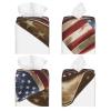 Cowngirl Hat Tissue Box Cover American Flag Square Pu Leather Waterproof Tissue Box Holder for Car Bathroom Bedroom Office Tabletop Decor view 3