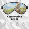 Cute Easter Bunny in A Wildflower Field Sleep Mask Eye Mask with Adjustable Strap,Easter GGS Eye Sleep Shade Cover Blocks Light for Women Men Airplane Travel Nap Meditation view 3