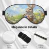 Cute Easter Bunny in A Wildflower Field Sleep Mask Eye Mask with Adjustable Strap,Easter GGS Eye Sleep Shade Cover Blocks Light for Women Men Airplane Travel Nap Meditation view 4