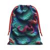 BGSHJVF 3d Magical Dragon Scales Pattern Print Holiday Drawstring Gift Bags,Christmas Gift Wrapping Sacks Pouches For Xmas Presents Party Favor view 2