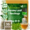 FreshDrinkUS, Premium 35 Parsley Leaf Tea Bags, 100% Natural & Pure from Parsley Leaves. Loose Leaf Parsley Herbal Tea. Made with Natural Material Tea Bags. No Sugar, No Caffeine, No Gluten, Vegan. view 1