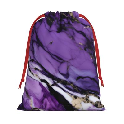 BGSHJVF Marble Purple Print Holiday Drawstring Gift Bags,Christmas Gift Wrapping Sacks Pouches For Xmas Presents Party Favor