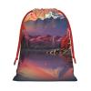 BGSHJVF Japan Mount Fuji Landscape Print Holiday Drawstring Gift Bags,Christmas Gift Wrapping Sacks Pouches For Xmas Presents Party Favor view 1