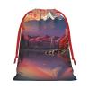 BGSHJVF Japan Mount Fuji Landscape Print Holiday Drawstring Gift Bags,Christmas Gift Wrapping Sacks Pouches For Xmas Presents Party Favor view 2