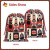 Augenstern Soft Velvet Christmas Drawstring Bag London-British-Symbols Reusable Present Wrapping Sack view 2