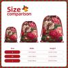 Augenstern Soft Velvet Christmas Drawstring Bag Chinese-Art-Bulbuls-Peonies Reusable Present Wrapping Sack view 3