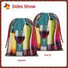 BGSHJVF Cocktail Glasses And Wine Bottless Print Holiday Drawstring Gift Bags,Christmas Gift Wrapping Sacks Pouches For Xmas Presents Party Favor view 3