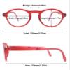 ABETOS Folding Reading Glasses Round Oval Blue Light Blocking Foldable Spring Hinge Computer Readers Women Men, Red 3.0 view 2